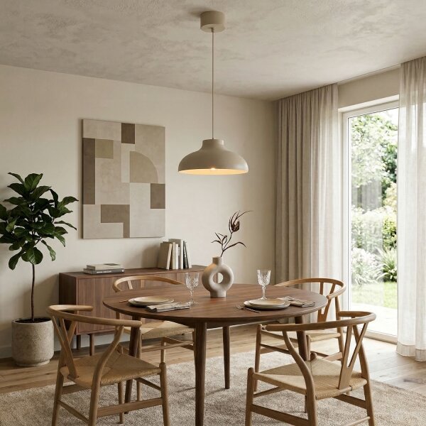 Lampadario a sospensione BASCA su cavo 1xE27/15W/230V, beige