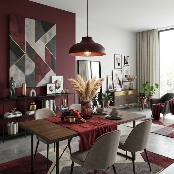 Lampadario a cavo BASCA 1xE27/15W/230V bordeaux