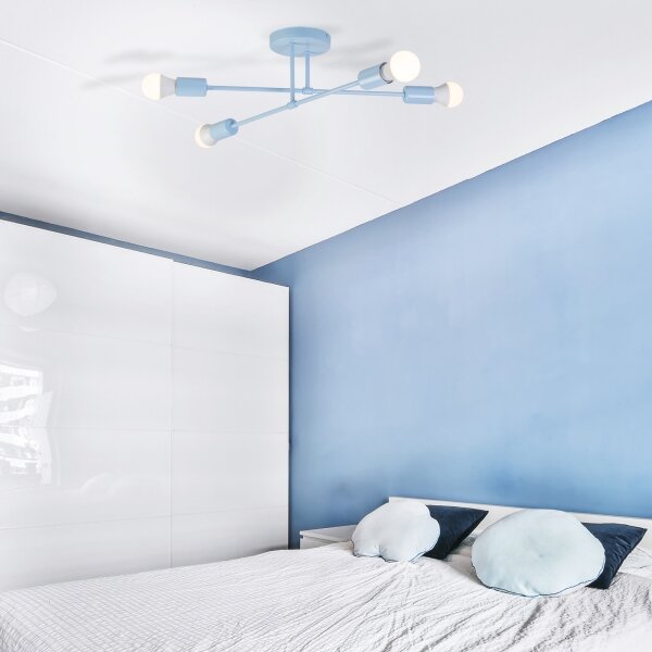 Lampadario a plafone CAMBRIDGE 4xE27/15W/230V blu