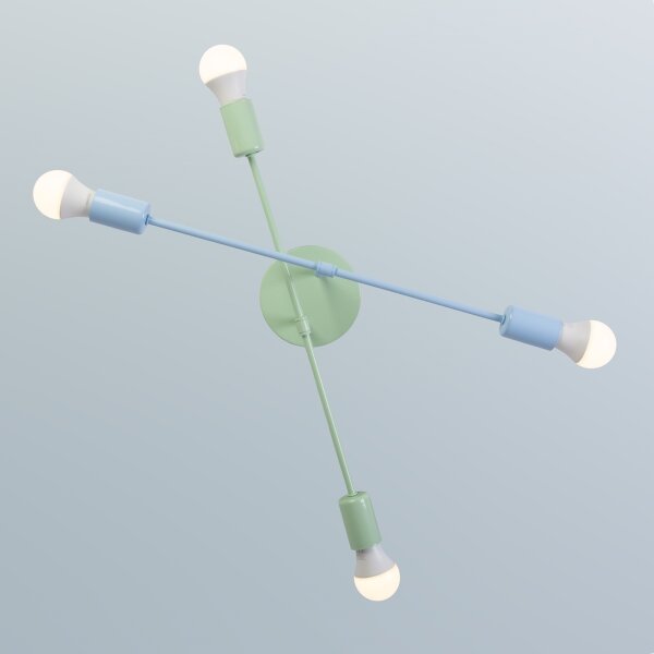 Plafoniera CAMBRIDGE 4xE27/15W/230V verde/blu
