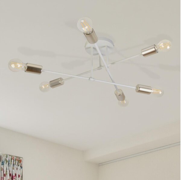 Lampadario a plafone CAMBRIDGE 6xE27/15W/230V ottone/bianco