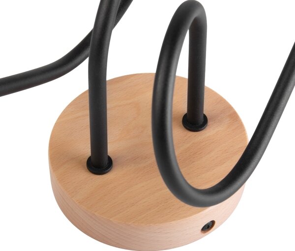 Lampadario a plafone OXFORD 2xE27/15W/230V pino/nero