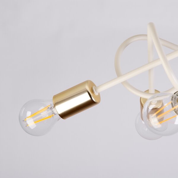 Lampadario a plafone OXFORD 5xE27/15W/230V ottone/bianco