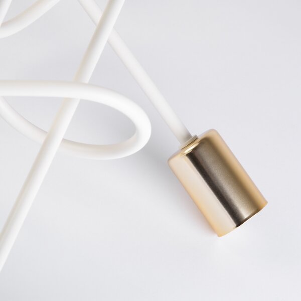 Lampadario a plafone OXFORD 5xE27/15W/230V ottone/bianco