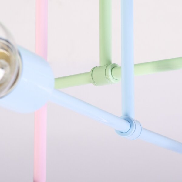 Plafoniera CAMBRIDGE 6xE27/15W/230V verde/blu/rosa