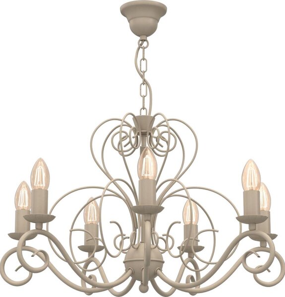 Lampadario a catena MAURO 7xE14/15W/230V beige