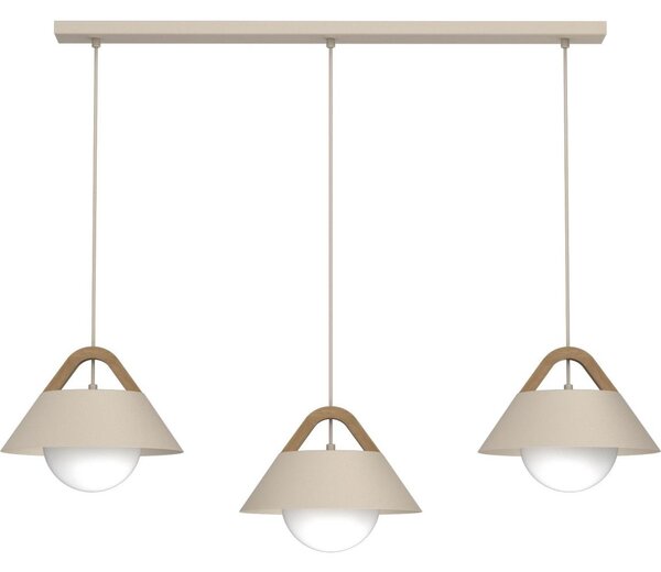 Lampadario a sospensione FUNDA 3xE27/15W/230V beige