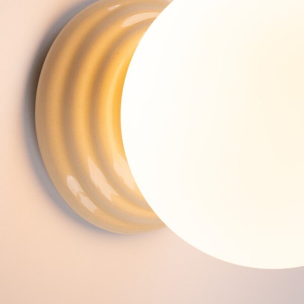 Lampada da parete beige in ceramica ø 12 cm Farsa – Sollux