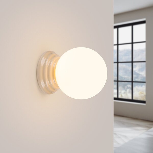 Lampada da parete beige in ceramica ø 12 cm Farsa – Sollux