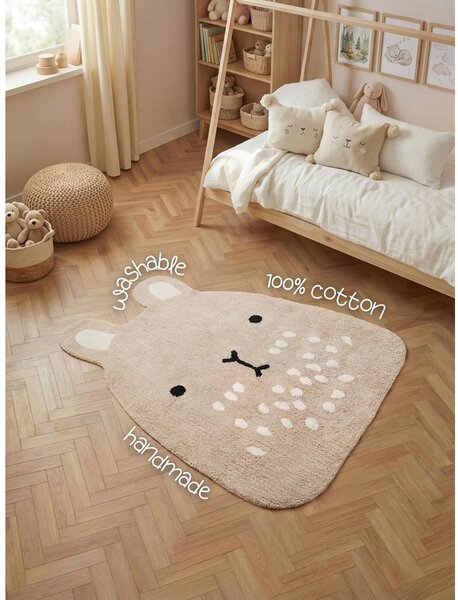 Tappeto per bambini beige in cotone lavabile/tessuto a mano 120x152 cm Snuggle Pucki – Hanse Home