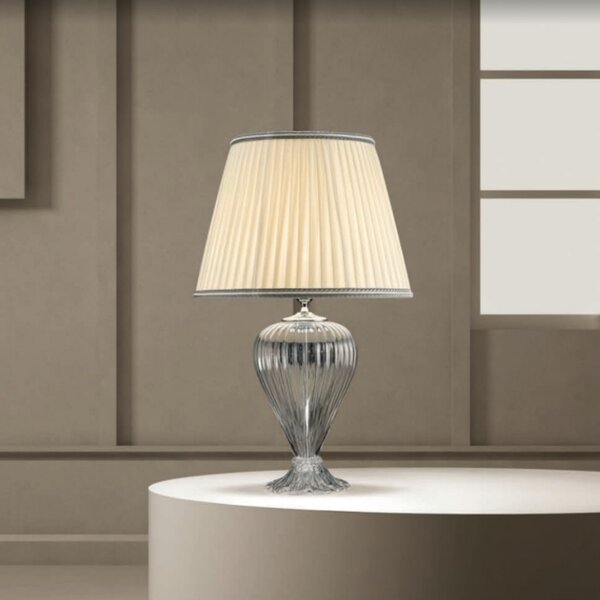 Abat-jour classica sylcom teodora 1462 22 + top e14 led vetro soffiato lampada tavolo - Sylcom