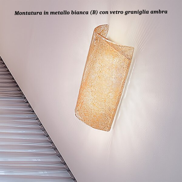 Applique classico sylcom orseolo 210 e14 led vetro murano lampada parete - Sylcom