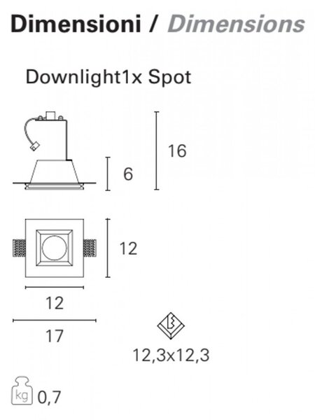 Faretto incasso led gesso pan international priamo inc1501 gu10 spot verniciabile controsoffitto - Pan International