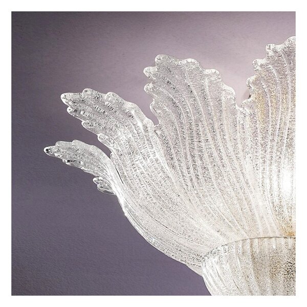 Plafoniera classica due p illuminazione 2519 plp e14 led vetro graniglia lampada soffitto - Due P Illuminazione