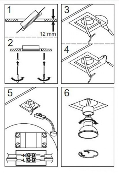 Faretto incasso gesso gea led horus gfa591 led spot moderno cartongesso scomparsa ottica fissa interno gu10 - Gea Led