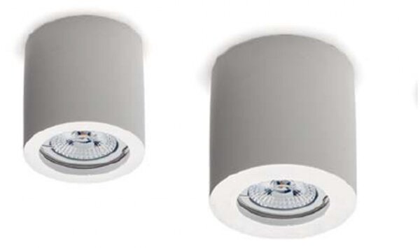 Plafoniera cilindro gesso belfiore 9010 fiori 8898 8900 gu10 led lampada soffitto - Belfiore - 9010