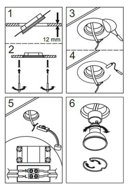 Faretto incasso gesso gea led horus gfa590 led spot moderno cartongesso scomparsa ottica fissa interno gu10 - Gea Led