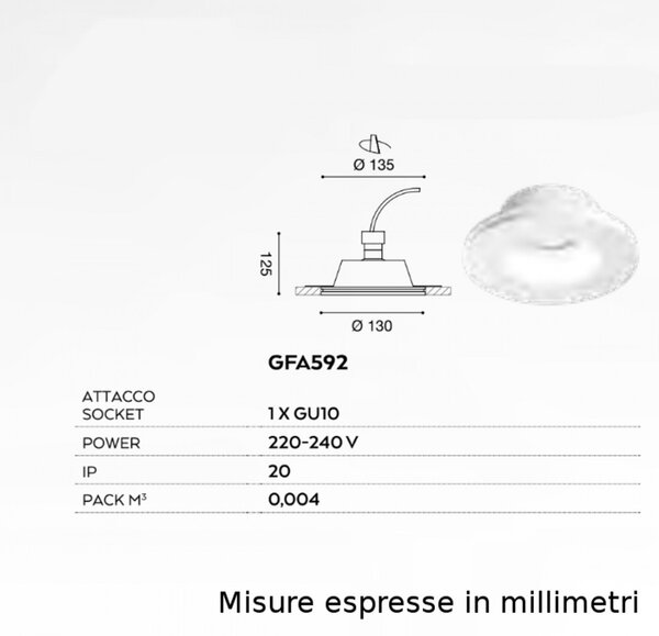 Faretto incasso gesso gea led bianca r gfa592 led spot moderno cartongesso scomparsa ottica fissa interno gu10 - Gea Led