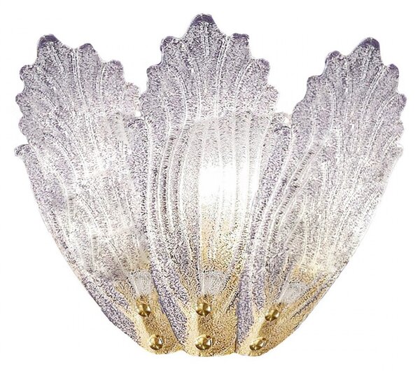 Applique classico due p illuminazione 2519 apg e14 led vetro graniglia lampada parete - Due P Illuminazione