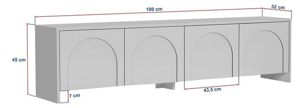 Mobile TV color crema 180x45x32 cm Aurelia – Kalune Design