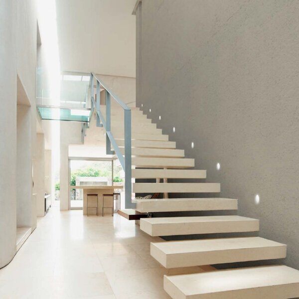 Segnapasso incasso gesso belfiore 9010 ogee 4164.35 gu10 led ip20 cartongesso muro - Belfiore - 9010