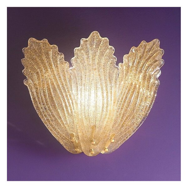 Applique classico due p illuminazione 2519 apg e14 led vetro graniglia lampada parete - Due P Illuminazione