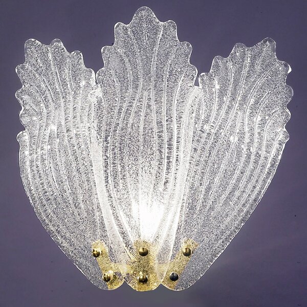 Applique classico due p illuminazione 2519 apg e14 led vetro graniglia lampada parete - Due P Illuminazione