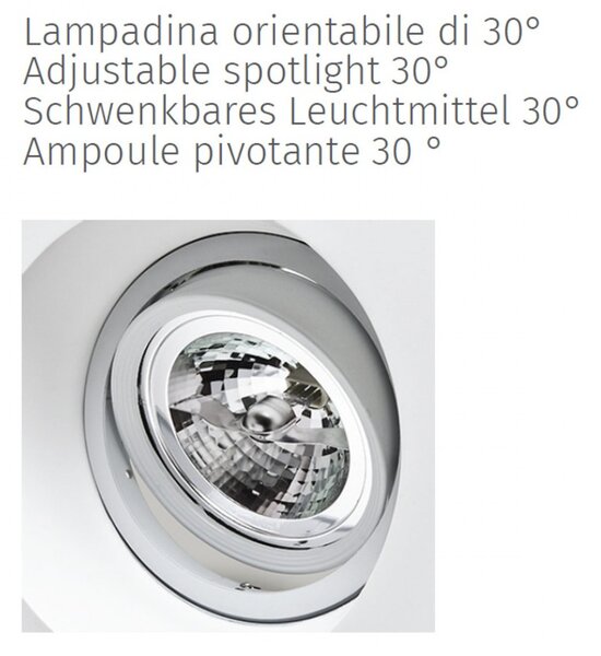 Faretto incasso gesso belfiore 9010 ofiuco 4183.35 gu10 led ip20 orientabile muro - Belfiore - 9010