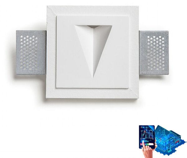 Faretto incasso gesso 9010 belfiore camelia 4112.3000 led wireless ip20 cartongesso segnapasso lampada parete soffitto - Belfiore - 9010