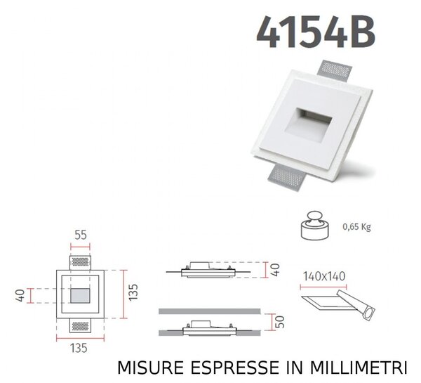Faretto incasso 9010 belfiore rago small 4154b 3004 led wireless - Belfiore - 9010