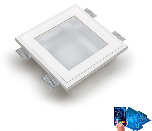 Faretto incasso gesso belfiore 9010 orione big 4046.3025 led wireless lampada soffitto parete cartongesso - Belfiore - 9010