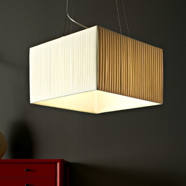Outlet sospensione asso spasso45 e27 led lampadario quadrato paralume stoffa interno - Lampadari Bartalini Outlet