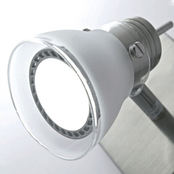 Outlet faretto il-apollo gu10 led 7w 1 luce metallo nichel spazzolato vetro moderno spot - Lampadari Bartalini Outlet