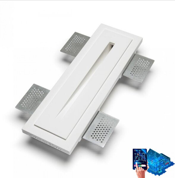Faretto incasso belfiore 9010 ago 4100f led wireless gesso verniciabile verticale segnapasso cartongesso muro - Belfiore - 9010