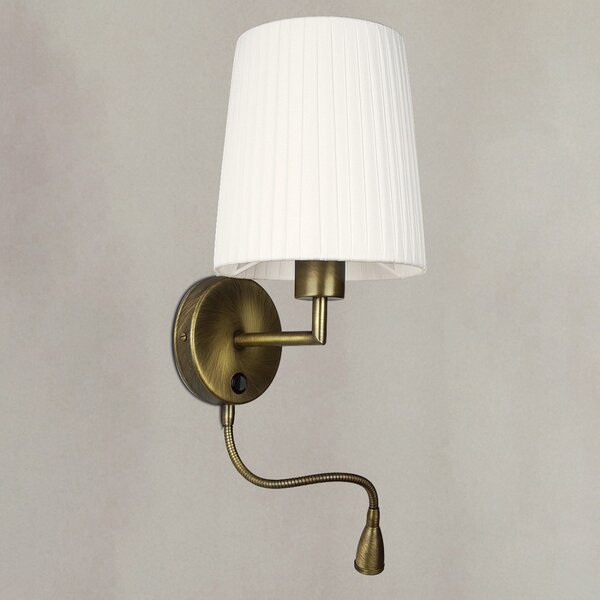 Outlet applique classico lam 6986 1ag e27 led metallo tessuto lampada parete - Lampadari Bartalini Outlet