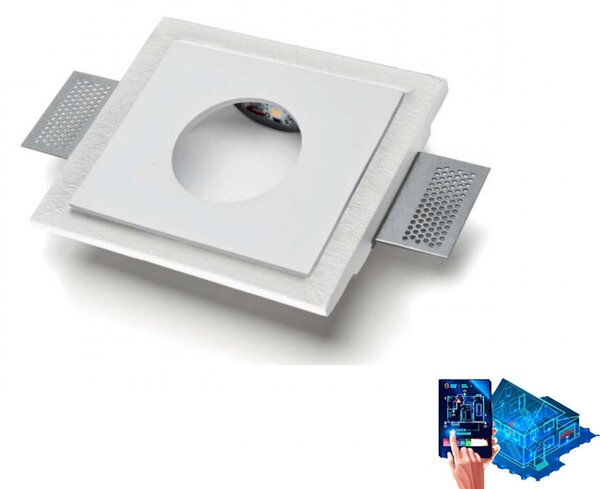 Faretto incasso gesso belfiore 9010 hite 4058.3001 led wireless segnapasso cartongesso muro - Belfiore - 9010