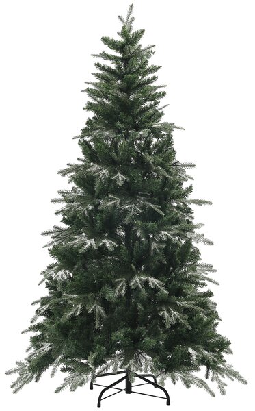 HOMCOM Albero di Natale Innevato con 850 Rami e Design a Sezioni, in Plastica e Acciaio, Ø110x180 cm, Verde