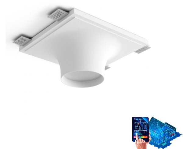 Faretto incasso belfiore 9010 bolla small 8935a 3009 led gesso verniciabile scomparsa - Belfiore - 9010
