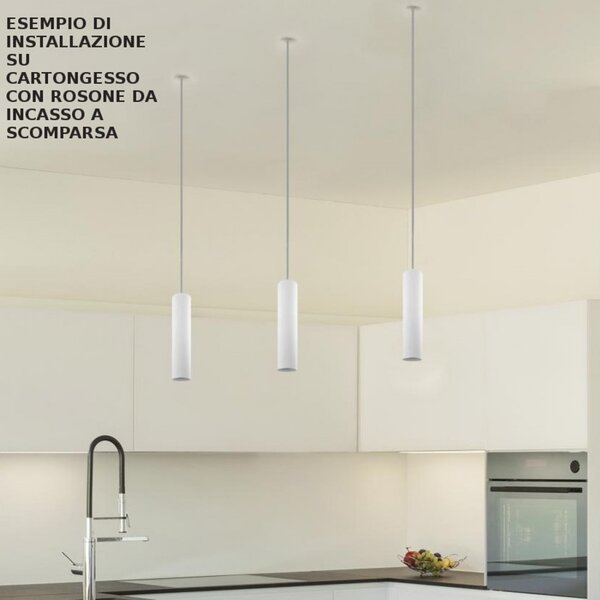 Lampadario gesso belfiore 9010 asso 5503b.35 gu10 led sospensione lampada soffitto - Belfiore - 9010