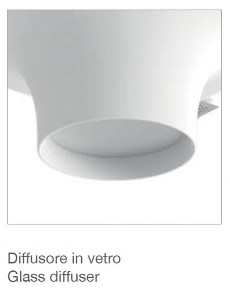 Faretto incasso belfiore 9010 bolla small 8935a 3009 led gesso verniciabile scomparsa - Belfiore - 9010