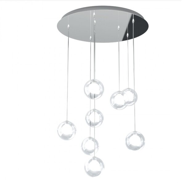 Plafoniera moderna top light inside 1206cr s8 g9 led metallo vetro - Top Light