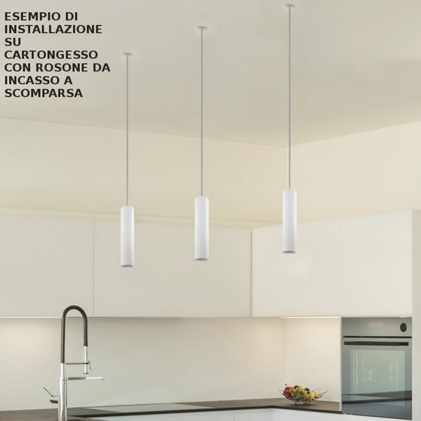 Lampadario gesso belfiore 9010 asso 5503a.35 gu10 led sospensione lampada soffitto - Belfiore - 9010