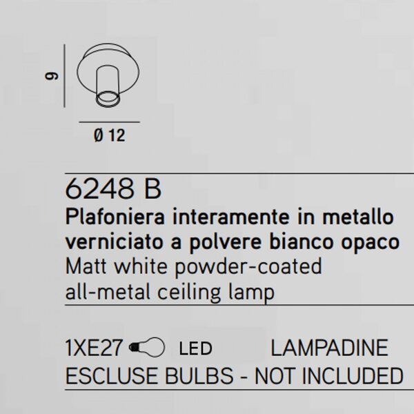 Plafoniera moderna perenz up and down 6248 b led e27 lampada soffitto metallo - Perenz