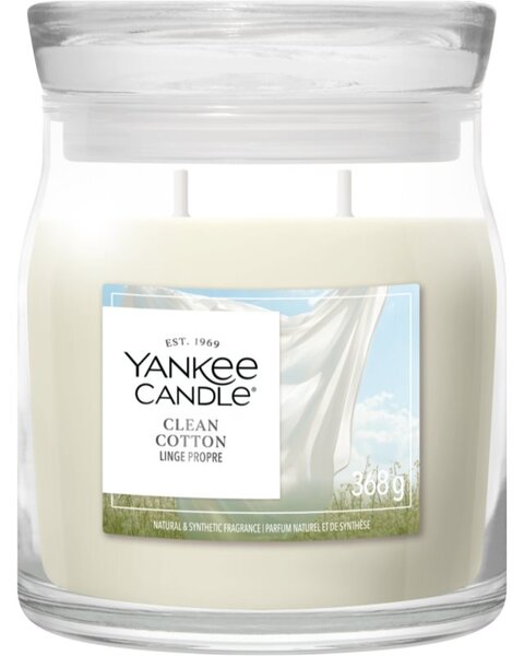 Yankee Candle Clean Cotton candela profumata Signature 368 g