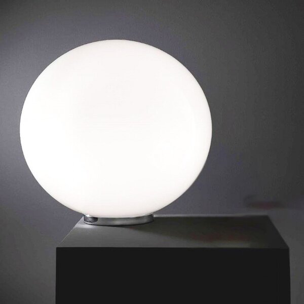 Abat-jour illuminando sfera lu g 40cm e27 led lampada tavolo moderna vetro bianco latte lucido interno - Illuminando