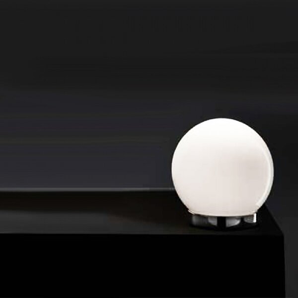Abat-jour illuminando sfera lu p 15cm g9 led lampada tavolo moderna vetro bianco latte lucido interno - Illuminando