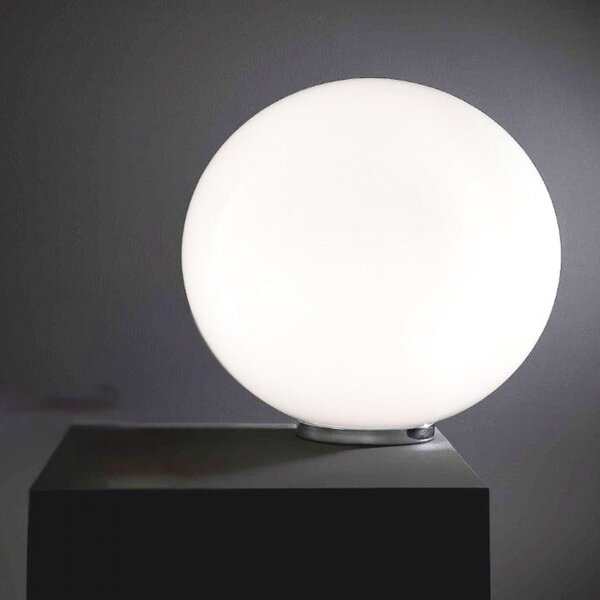 Abat-jour illuminando sfera lu g 40cm e27 led lampada tavolo moderna vetro bianco latte lucido interno - Illuminando