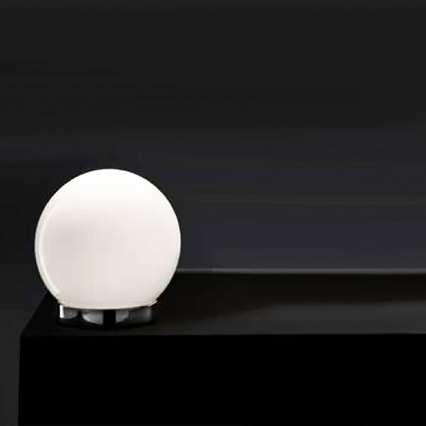 Abat-jour illuminando sfera lu p 15cm g9 led lampada tavolo moderna vetro bianco latte lucido interno - Illuminando