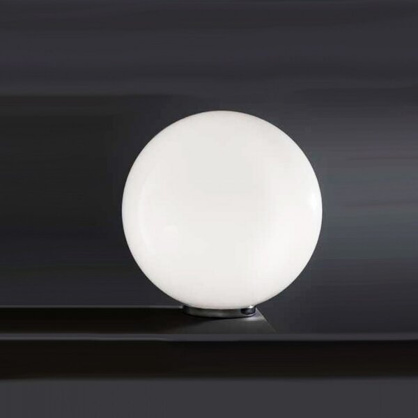 Abat-jour illuminando sfera lu m 30cm e27 led lampada tavolo moderna vetro bianco latte lucido interno - Illuminando