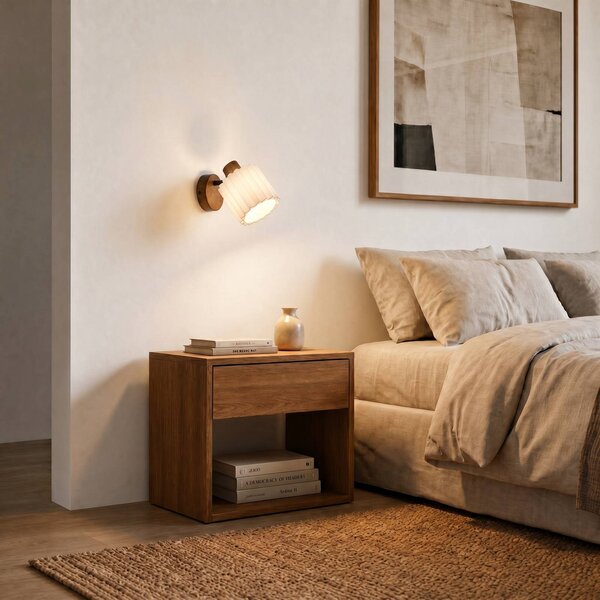 Faretto Shiloh Lindby, dimmerabile, Legno scuro, Soggiorno / Sala da pranzo, Legno, Moderno, Applique